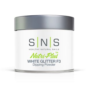 SNS - White Glitter F3 Dip Powder 4oz